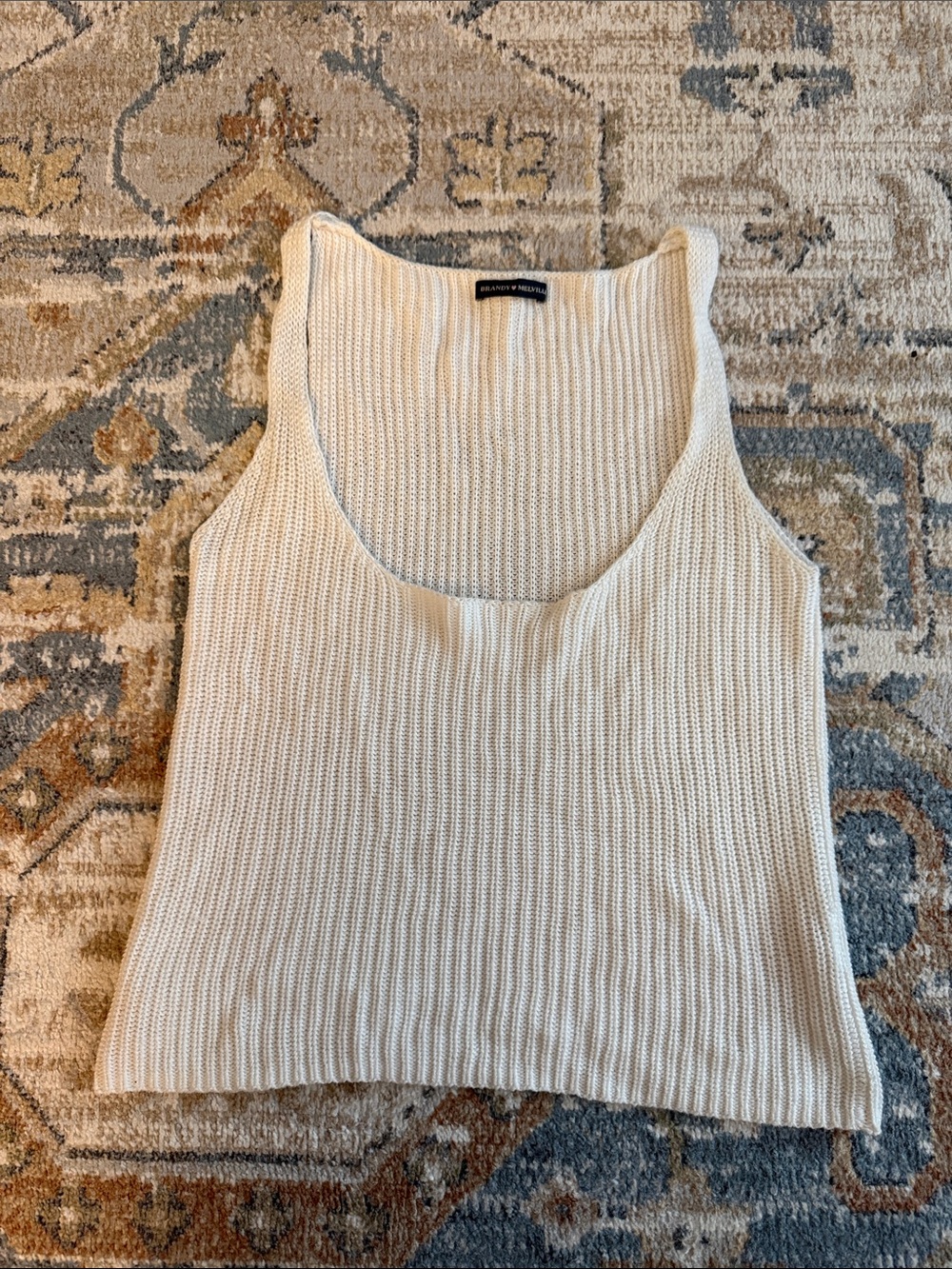 Brandy Melville Ribbed Scoop Tank 100% Cottom